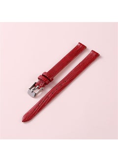 Generic Lizard Texture Slim Soft Waterproof Sweatproof Watch Band Red 