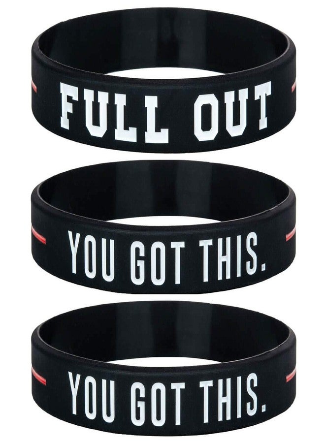 Sainstone Full Out You Got This Motivational Silicone Bracelets - Inspirational Rubber Wristbands Band Gifts for Men, Women, Teens (3-Pack) - Image 2