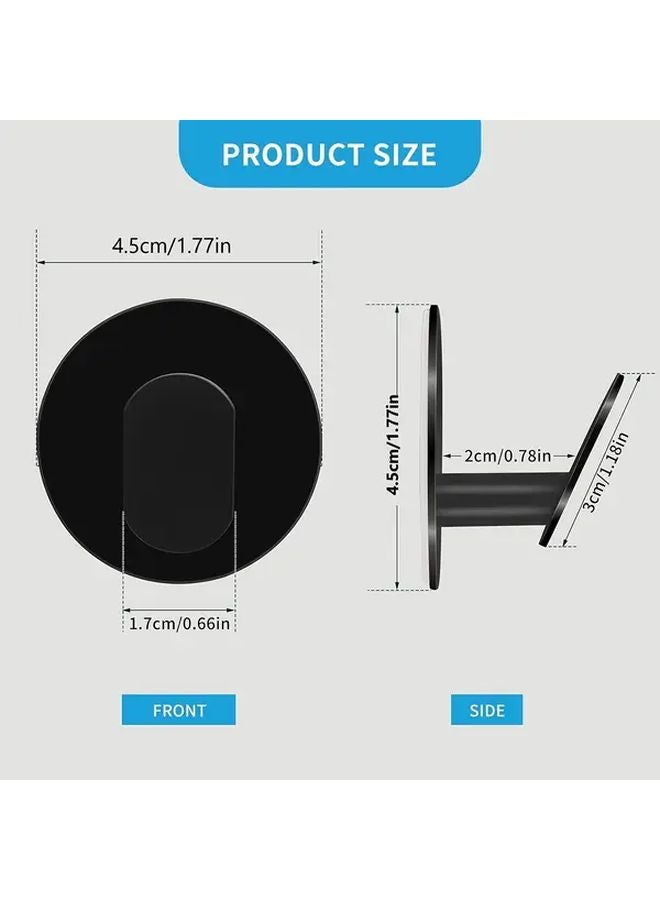 6 قطع خطافات سوداء ثقيلة من الفولاذ المقاوم للصدأ لاصقة بدون حفر توفير للمساحة - Image 4