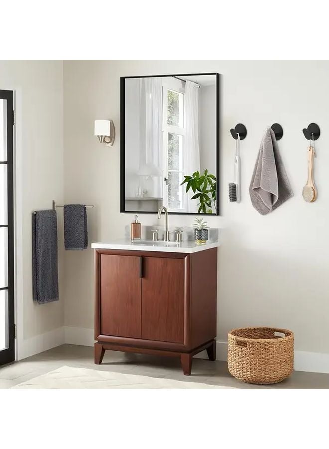 6 قطع خطافات سوداء ثقيلة من الفولاذ المقاوم للصدأ لاصقة بدون حفر توفير للمساحة - Image 5