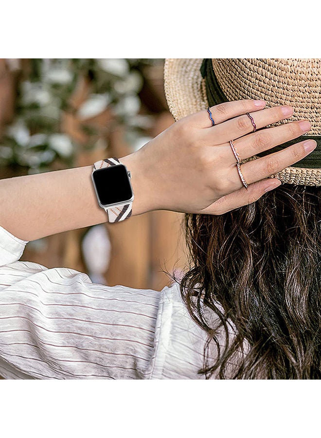 O Ozone [ Pack of 3 ] Stretchy Solo Loop Bands For Apple Watch Series 10 9 8 7 6 5 4 SE, 38/40/41/42mm Adjustable Braided Nylon Elastic Sport Straps - Image 4