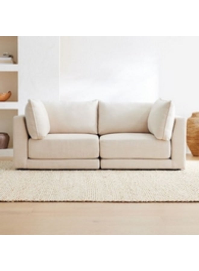 Homzmart Swedish Wood and Linen 2-Seater Sofa  - Beige - Image 3