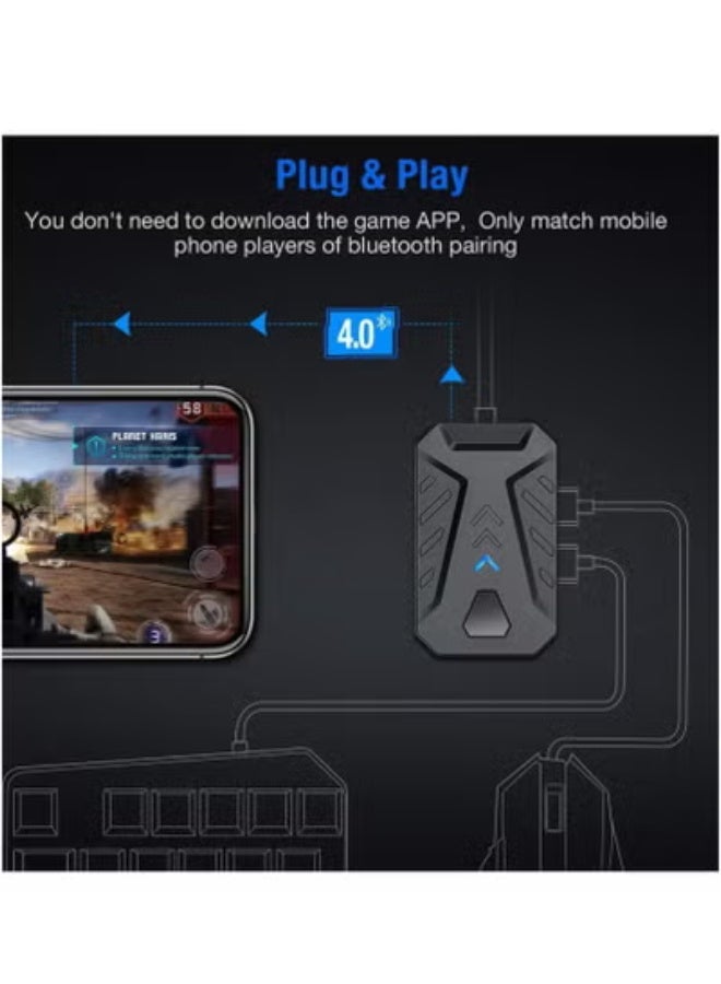 4 in 1 Mobile Game Combo Pack, One Handed Gaming Keyboard, Mobile Gamepad Controller Gaming Keyboard Mouse Converter for Android - Image 3