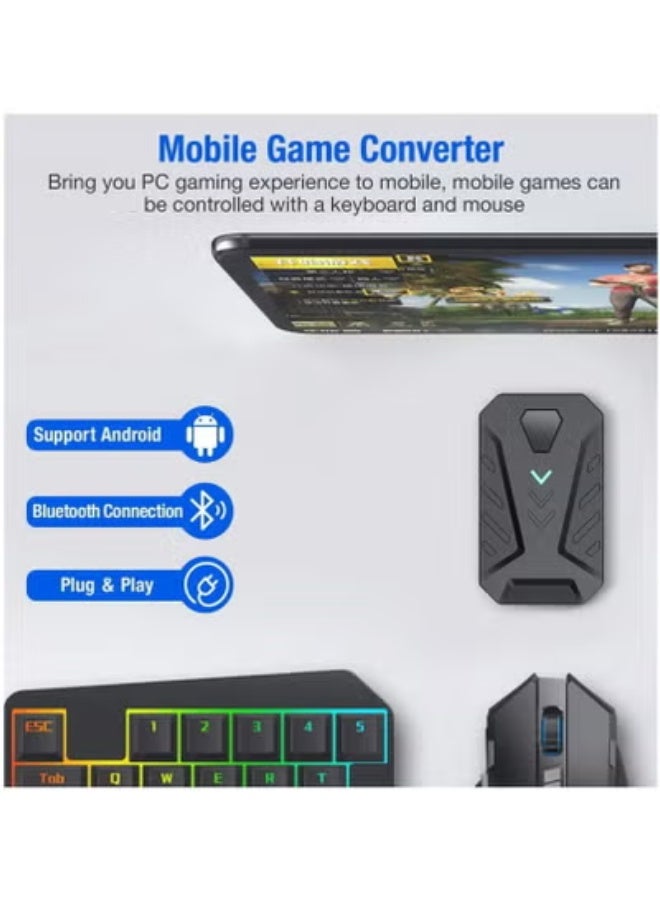 4 in 1 Mobile Game Combo Pack, One Handed Gaming Keyboard, Mobile Gamepad Controller Gaming Keyboard Mouse Converter for Android - Image 2