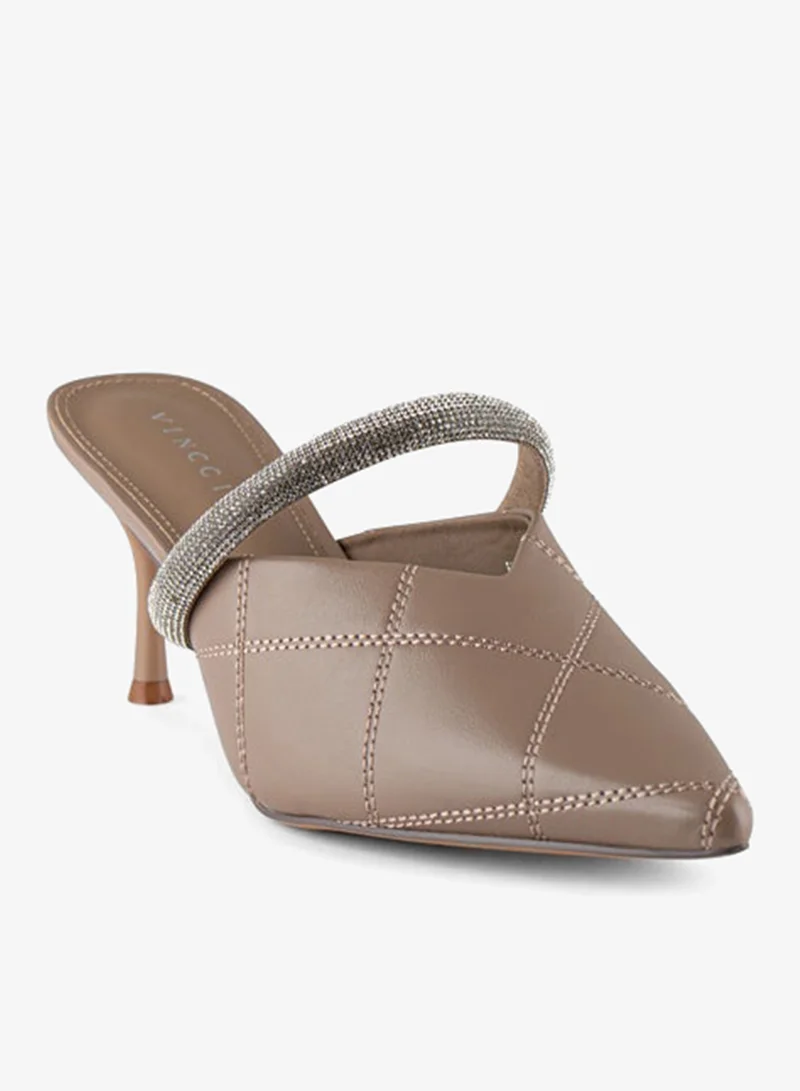 فينتشي مضخات نسائية مدببة إصبع القدم متوسط الكعب