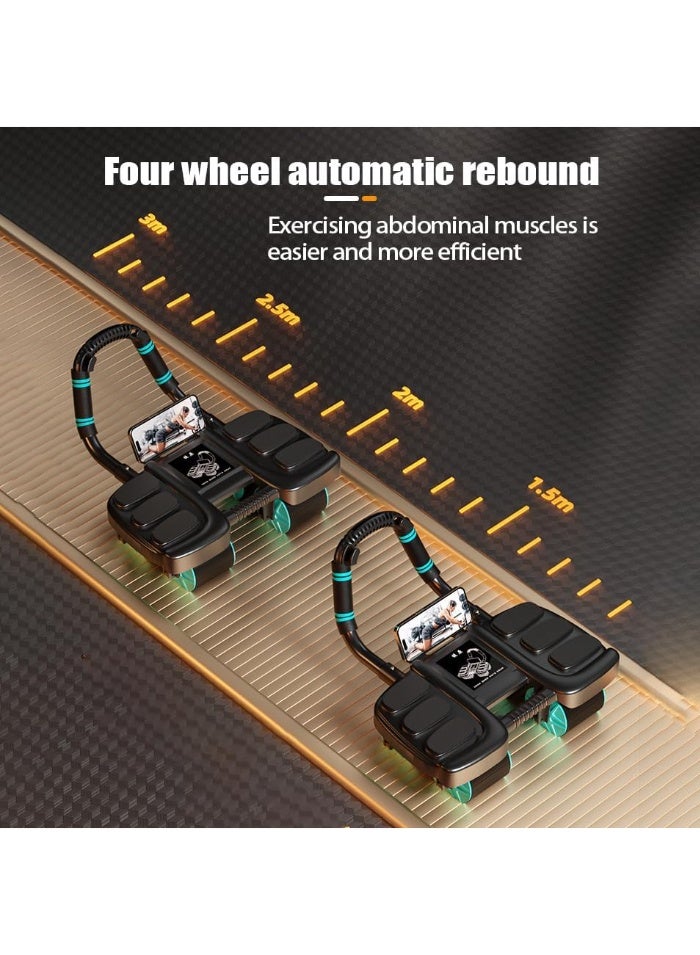 فلوشرينيك عجلة تمارين البطن مع مساند للمرفقين ومؤقت - عجلة تمارين البطن الجديدة، عجلة تمارين البطن ذاتية السحب، معدات تدريب البطن المطورة ذات الأربع عجلات، آلة تدريب البطن المنزلية، مناسبة للتمارين المنزلية - Image 2
