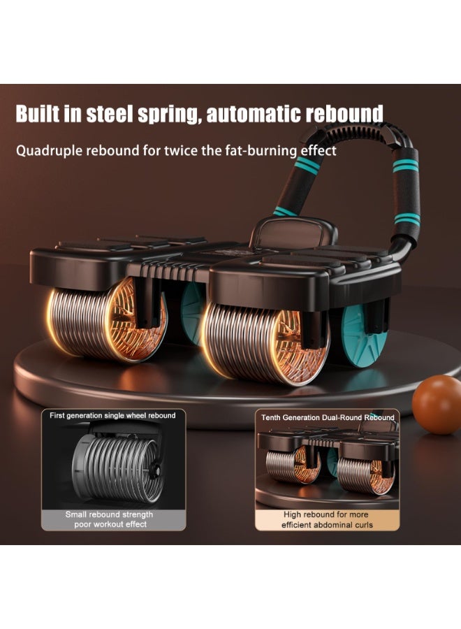 فلوشرينيك عجلة تمارين البطن مع مساند للمرفقين ومؤقت - عجلة تمارين البطن الجديدة، عجلة تمارين البطن ذاتية السحب، معدات تدريب البطن المطورة ذات الأربع عجلات، آلة تدريب البطن المنزلية، مناسبة للتمارين المنزلية - Image 3