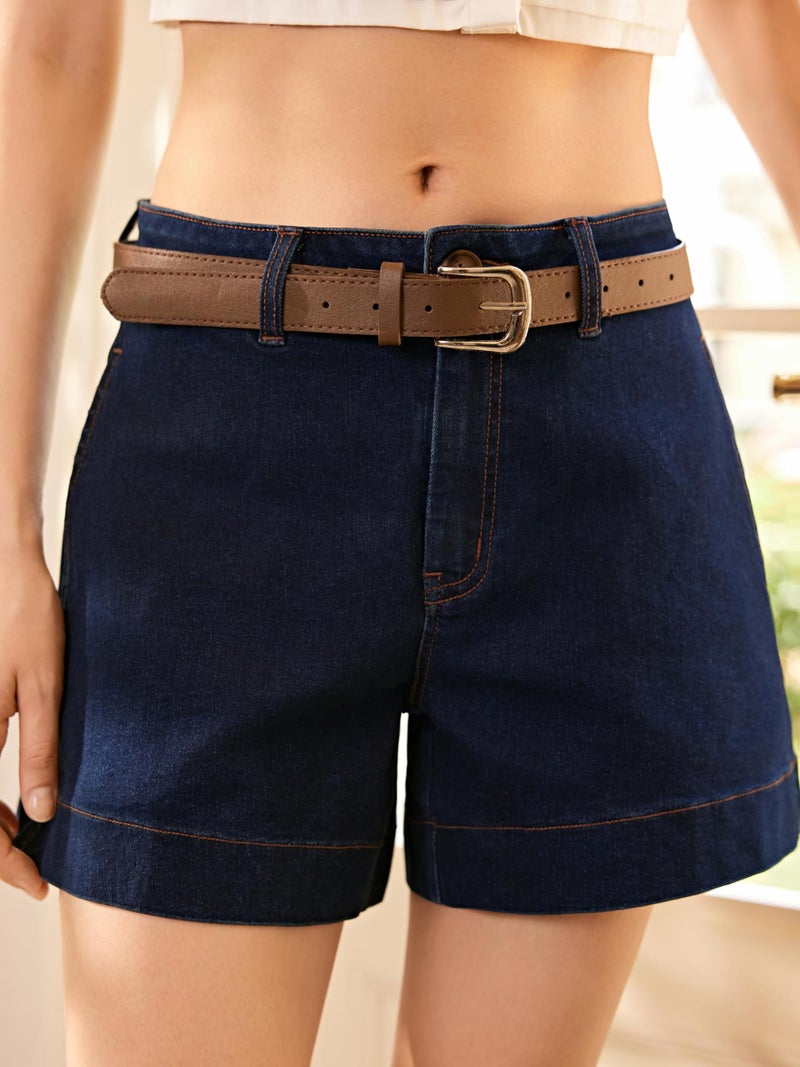 CIDER Jean Shorts for Women Denim Shorts with Pockets Mid Rise Stretchy Casual Jorts Trendy Summer Outfits Y2K - Image 2