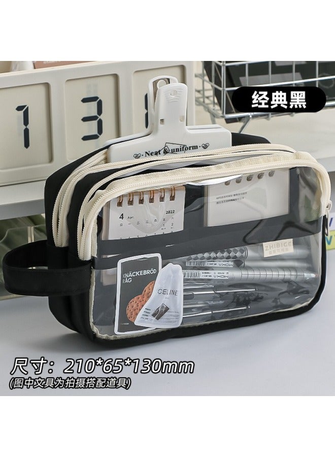 Transparent 5-layer Large-capacity Pencil Case For Boys And Girls, Stationery Box, Pencil Case, Boys' Stationery Bag, High-value Pencil Bag