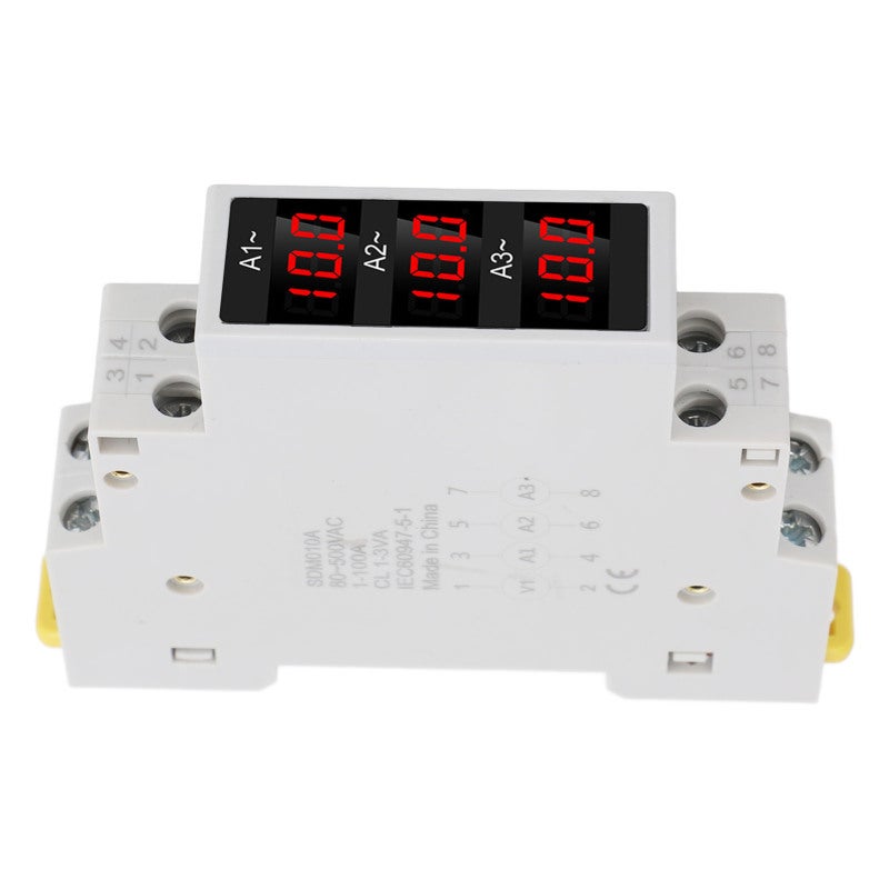 3 Phase Ammeter: 1 To 100A Range High Accuracy Trend Display DIN Rail Ammeter - 35mm Rail Mounting Amp Meter For Industrial Electrical Control Systems - Image 4
