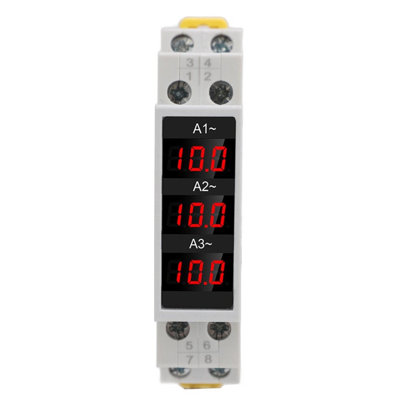 3 Phase Ammeter: 1 To 100A Range High Accuracy Trend Display DIN Rail Ammeter - 35mm Rail Mounting Amp Meter For Industrial Electrical Control Systems - Image 2
