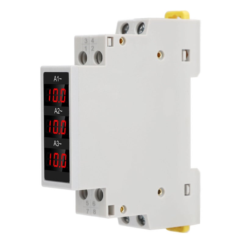 3 Phase Ammeter: 1 To 100A Range High Accuracy Trend Display DIN Rail Ammeter - 35mm Rail Mounting Amp Meter For Industrial Electrical Control Systems - Image 5