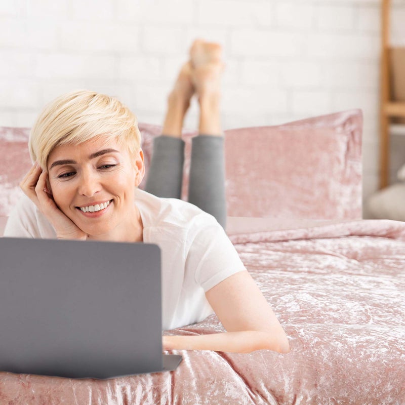 Comfort Spaces Juliette Luxe Comforter Set Velvet Lush with Soft Brushed Microfiber Reverse, All Season Cozy Velvet Bedding Sets, Fluffy Comforter Bed Set, Matching Sham, Blush Full/Queen 3 Piece - Image 4