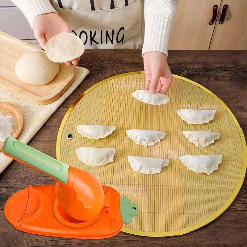 LEELICHI LEELICHI 2in1 Dumpling Maker Machine Momos Gujiya Samosa Ghughra and Puri Press Mold Manual Kitchen Tool for Dough Press Stuffing Preparation Multicolor  - Image 2
