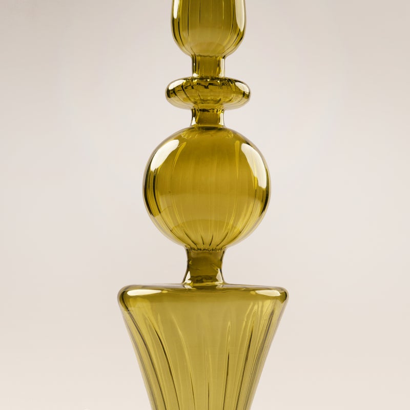 Homez Glass Ramadan Decorative Piece, Green 8.5*8.5*39Cm - Image 3