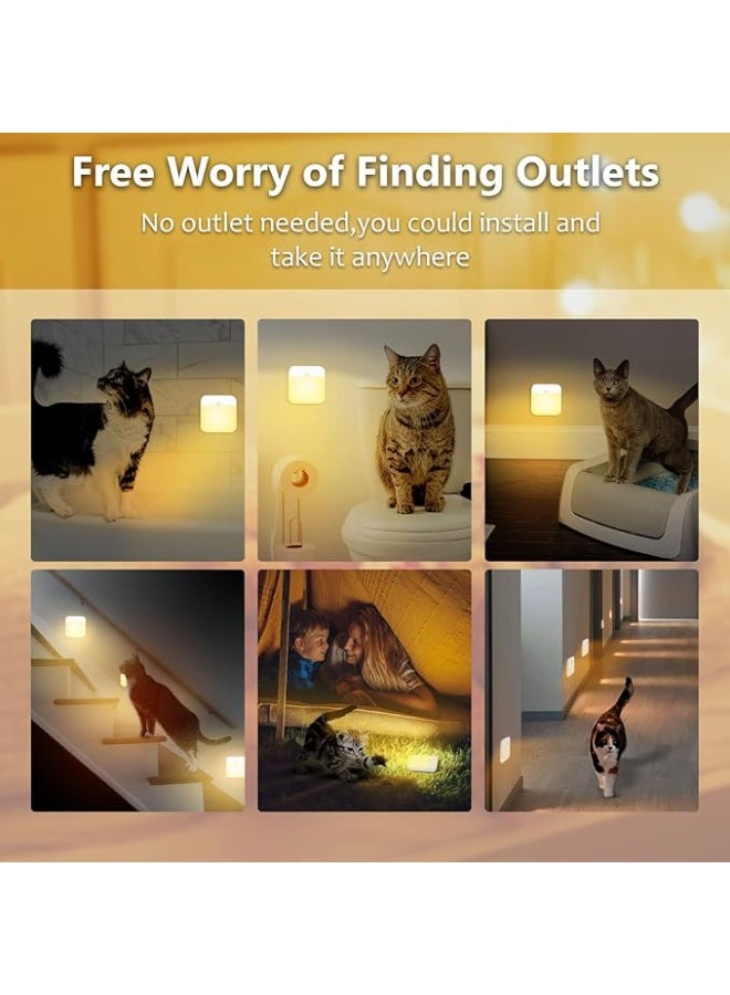 DUNISO 3 Pcs USB Rechargeable Night Light Indoor,Magnetic Suction Wireless Motion Sensor Night Light, Wall Decor Lamp For Staircase,Energy Conservation and Environmental Protection，Space Saving，for Stair Hallway Bedroom Toilet Cabinet, Warm - Image 2