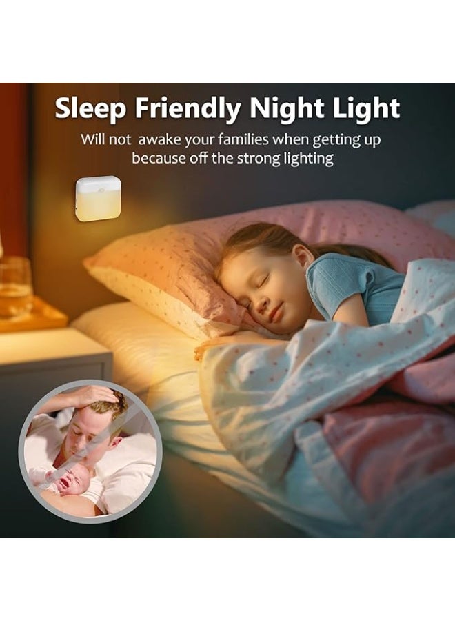 DUNISO 3 Pcs USB Rechargeable Night Light Indoor,Magnetic Suction Wireless Motion Sensor Night Light, Wall Decor Lamp For Staircase,Energy Conservation and Environmental Protection，Space Saving，for Stair Hallway Bedroom Toilet Cabinet, Warm - Image 4