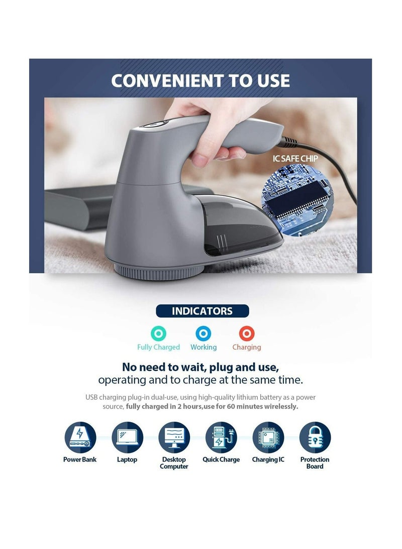 Arabest مزيل الوبر، ماكينة إزالة الوبر، ماكينة إزالة الوبر للملابس والأثاث (6 شفرات، شبكة 65 مم، 2 شفرات إضافية) - Image 3