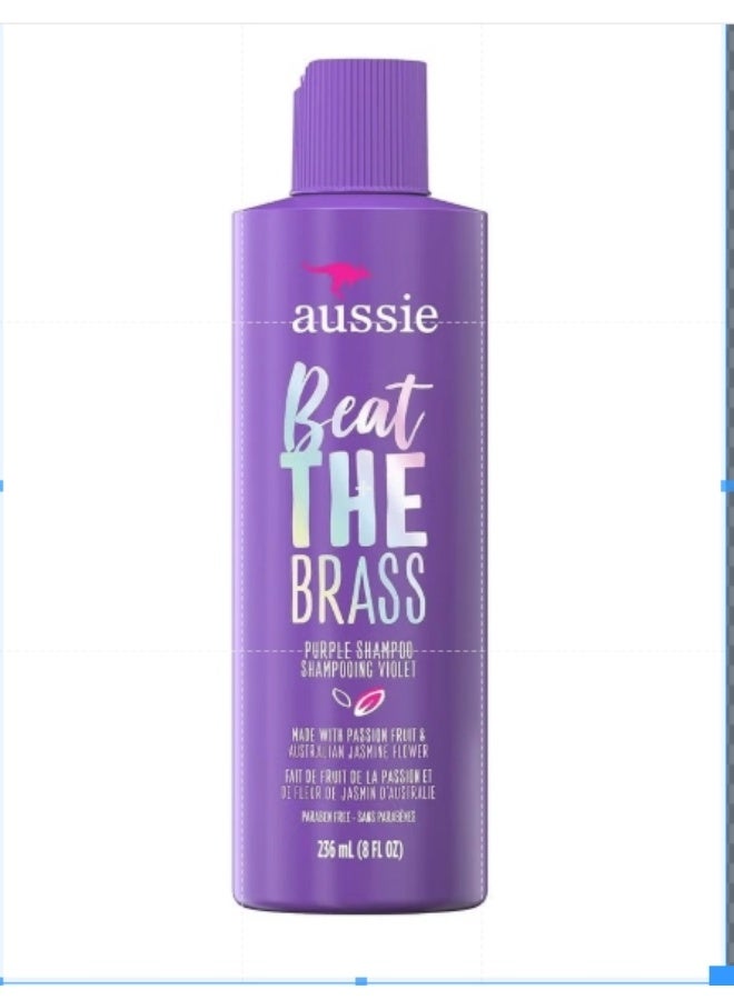 Aussie Beat The Brass Paraben-Free Purple Shampoo for Color-treated Hair, 8 Fl Oz