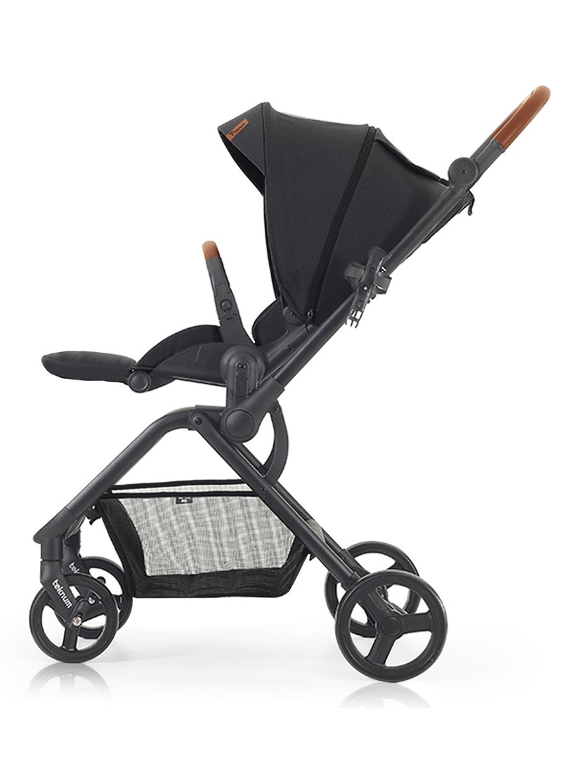 Reversible Stroll 1 Travel Stroller - Ultra-Compact, Multi-Recline, 0-4 Years - Black