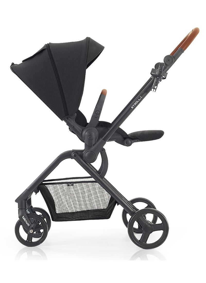 Stroll - 1 Reversible Travel Stroller - Black - pzsku/Z620748BA99F0E42982BAZ/45/_/1686046527/4e237543-365e-49b9-8580-d86d41a298fc