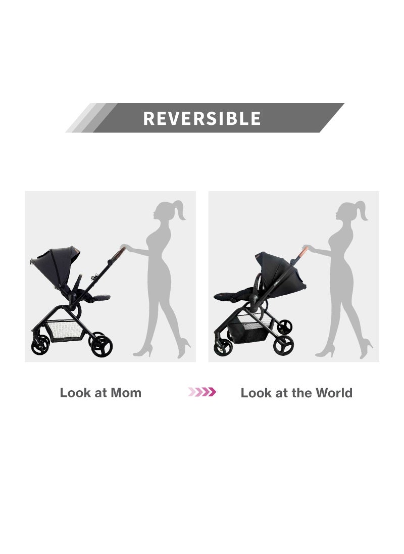 Stroll - 1 Reversible Travel Stroller - Black - pzsku/Z620748BA99F0E42982BAZ/45/_/1686046530/0b4a33e7-7d29-4f51-a789-d1524b9fcc5c