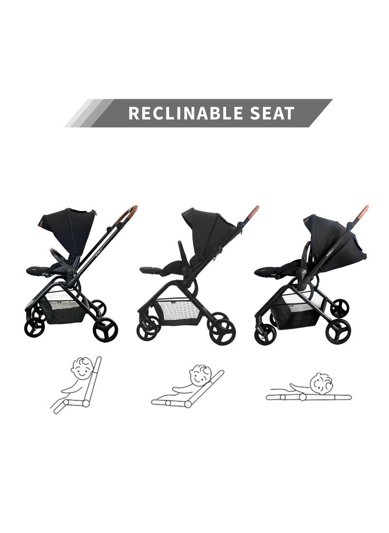 Stroll - 1 Reversible Travel Stroller - Black - pzsku/Z620748BA99F0E42982BAZ/45/_/1686046530/6d05e9c6-e050-4622-8e2a-6d9270bb569d