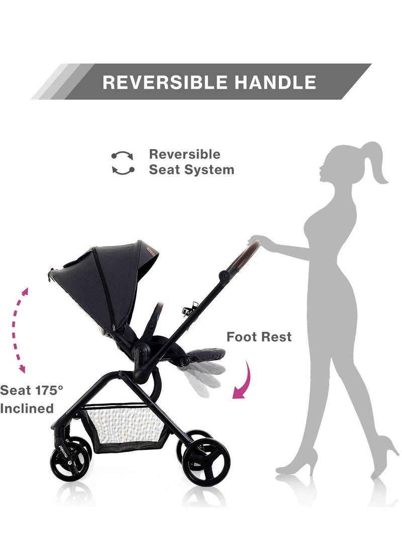 Stroll - 1 Reversible Travel Stroller - Black - pzsku/Z620748BA99F0E42982BAZ/45/_/1686046531/d4225147-f76e-48eb-b1a3-b2d1dbb0c57b