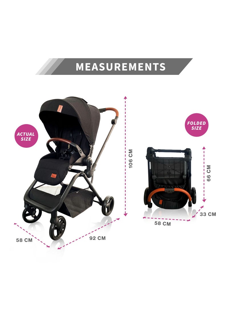 Stroll - 1 Reversible Travel Stroller - Black - pzsku/Z620748BA99F0E42982BAZ/45/_/1686046536/6ad600e8-5bb7-4743-9d98-4ee96787d1b2