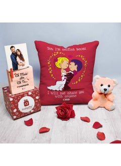 Indigifts Valentine Hamper Cotton Cushion Cover with Filler:: Photo Stand:: Greeting Card:: Artificial Rose:: - pzsku/Z620751E76078208E8452Z/45/_/1736426666/fe37479e-d999-4d67-bb34-33890dad394b