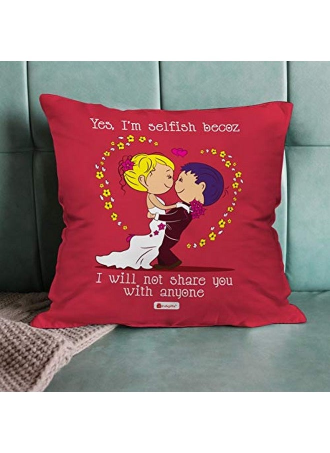 Indigifts Indigifts Valentine Hamper Cotton Cushion Cover with Filler:: Photo Stand:: Greeting Card:: Artificial Rose::  - Image 3