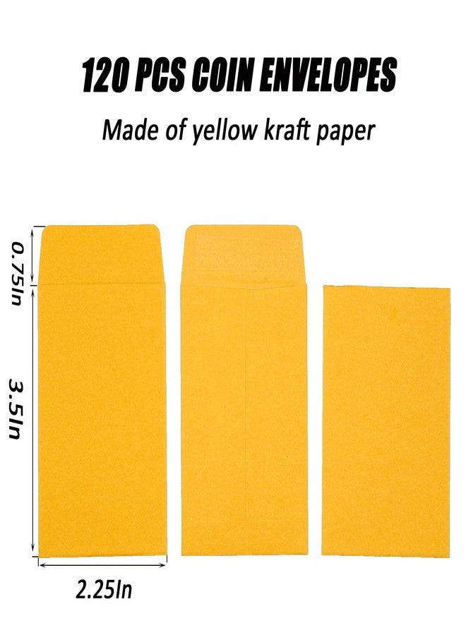 Homrelaxy #1 120 Pcs Small Coin Envelopes 2.25" x 3.5" with Gummed Flap, Yellow Kraft Mini Envelopes for Storing Keys, Stamps, Seeds, Tips and Small Items (120) - Image 2