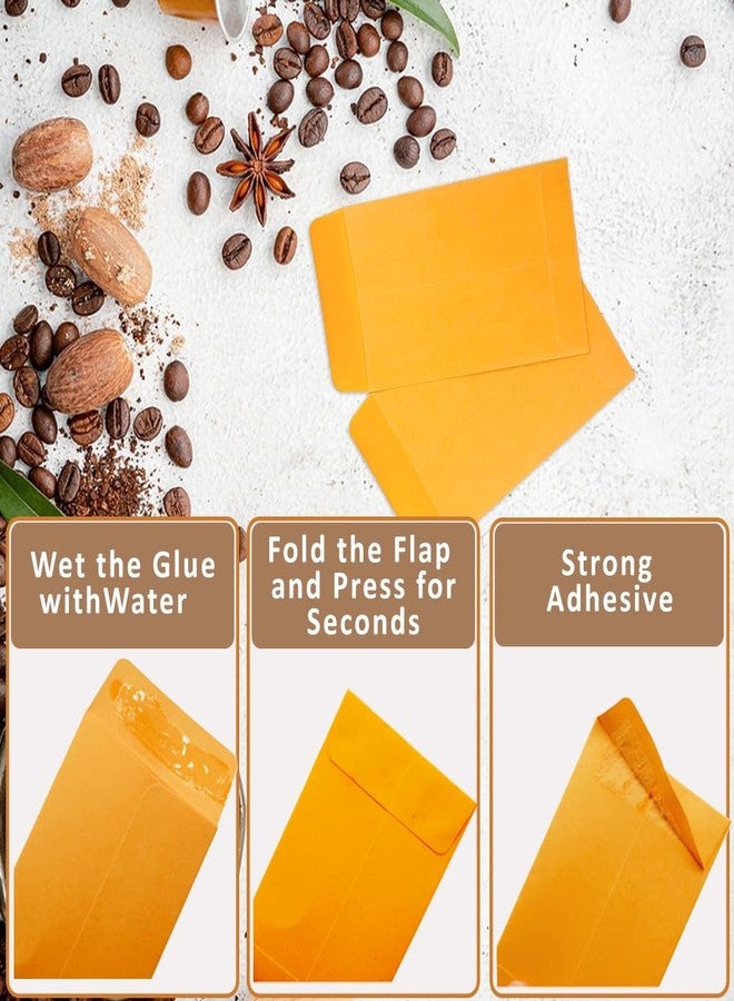 Homrelaxy #1 120 Pcs Small Coin Envelopes 2.25" x 3.5" with Gummed Flap, Yellow Kraft Mini Envelopes for Storing Keys, Stamps, Seeds, Tips and Small Items (120) - Image 3