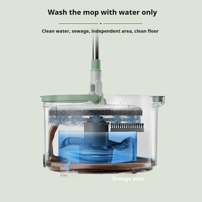 Shangxing Professional floor mop set, 360° rotating mop, automatically separates dirty water from clean water, suitable for home kitchens, with 4 mops for replacement - Image 2