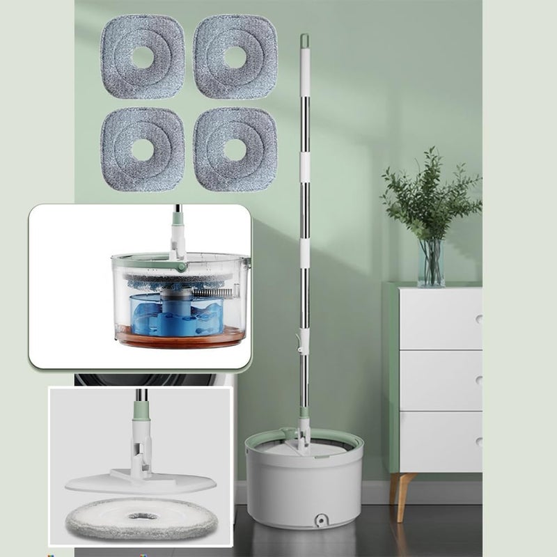 Shangxing Professional floor mop set, 360° rotating mop, automatically separates dirty water from clean water, suitable for home kitchens, with 4 mops for replacement - Image 1