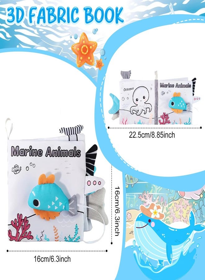 CoolShef Marine Animals Baby Books 6 to 12 Months, Cloth Book for Babies 0 to 3 Years, Soft Fabric Educational Sensory Toy for Early Education - Image 2