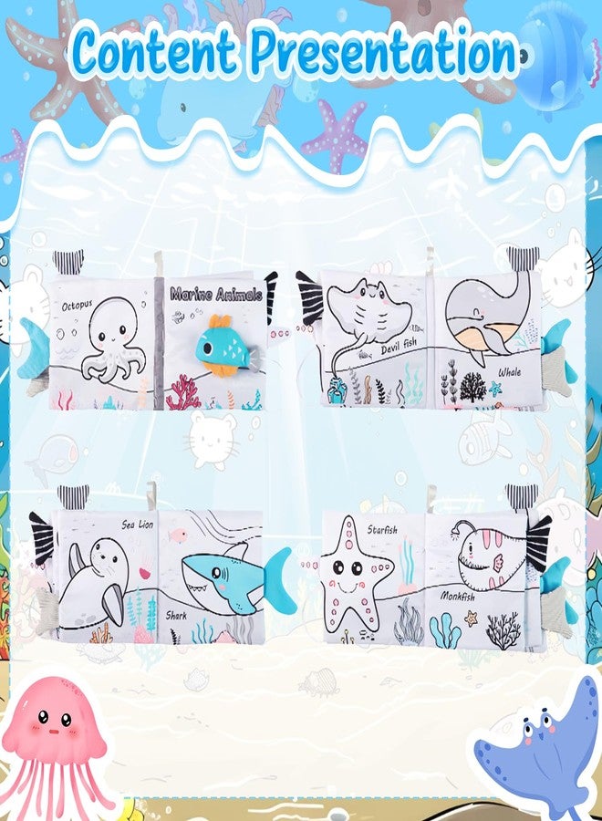 CoolShef Marine Animals Baby Books 6 to 12 Months, Cloth Book for Babies 0 to 3 Years, Soft Fabric Educational Sensory Toy for Early Education - Image 3