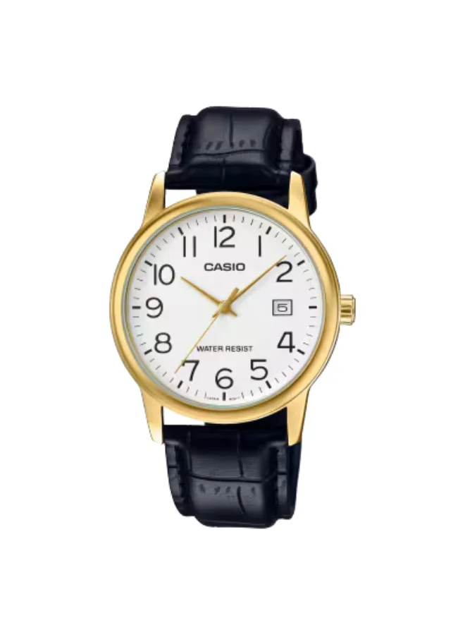CASIO Men's Leather Analog Watch MTP-V002GL-7B2 - 37 mm