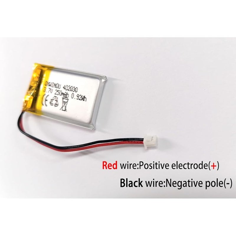 OXWINOU 3.7V 250mAh 402030 Rechargeable Lithium Polymer Replacement Battery for DIY 3.7-5V Electronic Product, Bluetooth Headset, Watch 2-Pack - Image 2