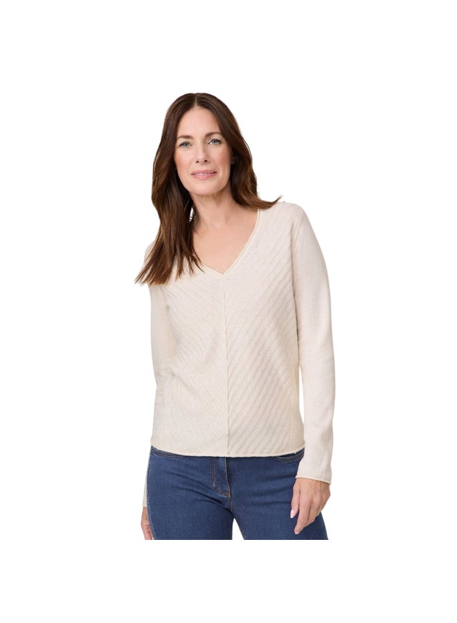 GERRY WEBER Ribbed V-Neck Pullover  - Image 1