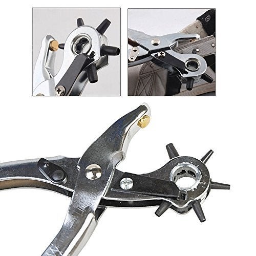 KANABEE KANAbee 3 in 1 Card Leather Belt Hole Punch Eyelet Pliers and Snap Button Setter Tool Kit Silver  - Image 3