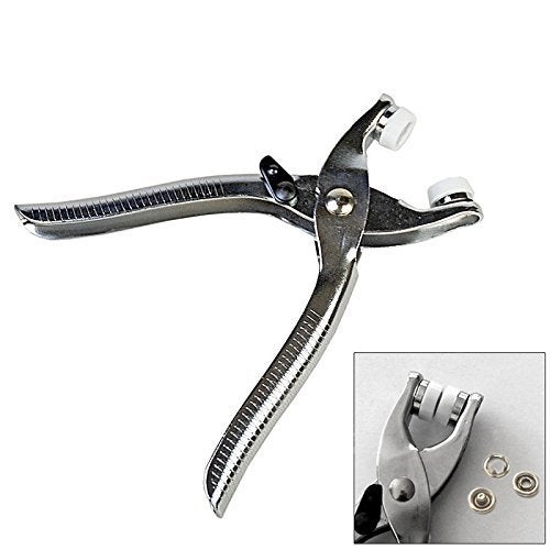 KANABEE KANAbee 3 in 1 Card Leather Belt Hole Punch Eyelet Pliers and Snap Button Setter Tool Kit Silver  - Image 4