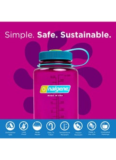 Nalgene Sustain Tritan Bpa-Free Water Bottle Made With Material Derived From 50% Plastic Waste, 32 Oz, Wide Mouth, Eggplant  - Image 2