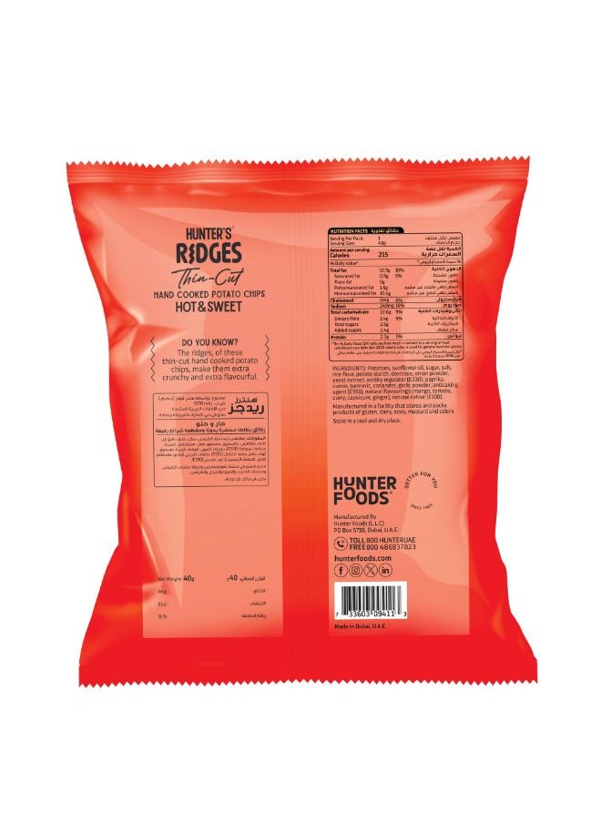 Hunter's Gourmet Ridges Thin – Cut Hand Cooked Potato Chips Hot & Sweet  - Image 2
