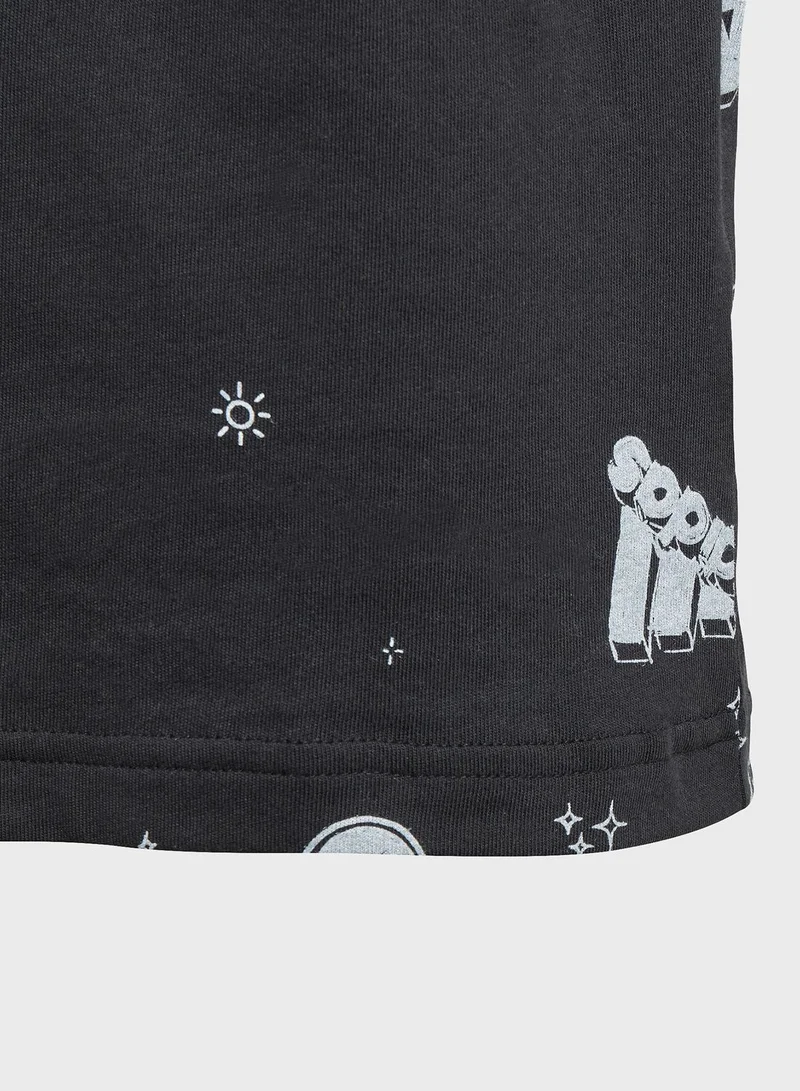 Adidas Brand Love Allover Print T-Shirt Kids