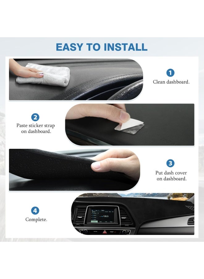 KGL BROSISS Dashboard Cover Mat for Hyundai Sonata 2016-2020 – Custom-Fit Anti-Slip Dash Protector Pad, UV & Heat Resistant Dashboard Carpet Mat to Reduce Glare and Prevent Cracking - Image 3