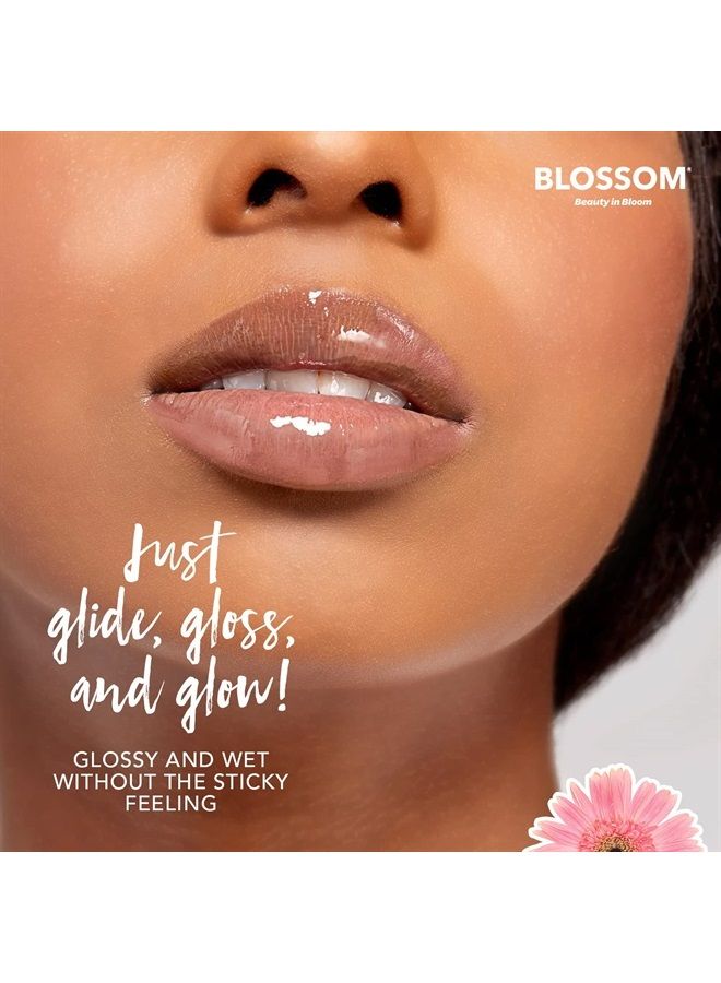 Blossom Scented Moisturizing Lip Gloss Tubes, Infused with Real Flowers, 0.3 fl. oz/9ml, Strawberry - Image 1