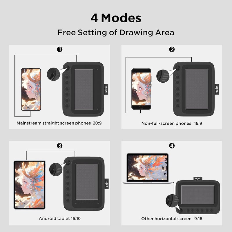 UGEE Q6 Digital Drawing Tablets (Black) - Image 3