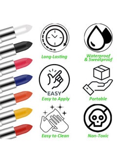 Mysense Black Face Body Paint Stick, Waterproof Eye Black for Baseball Softball Football Lacrosse, Black Lipstick Facepaint for Halloween SFX Skull Zombie Vampire Skeleton Clown Makeup  - Image 3