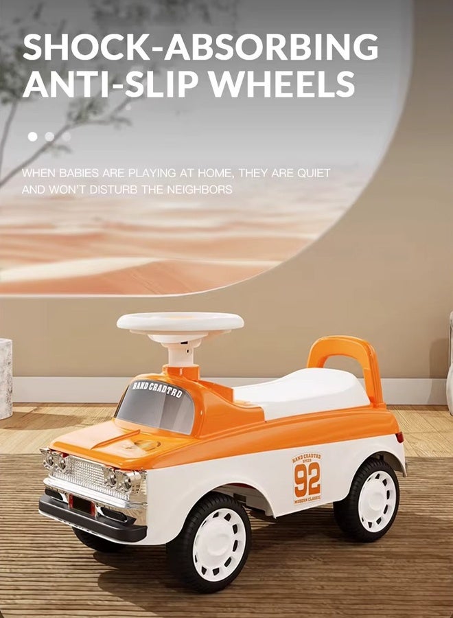 MG kids Ride-On Toddler toy Car With  Music &  Lights, High Backrest 1-4 Years  - Orange - Image 2